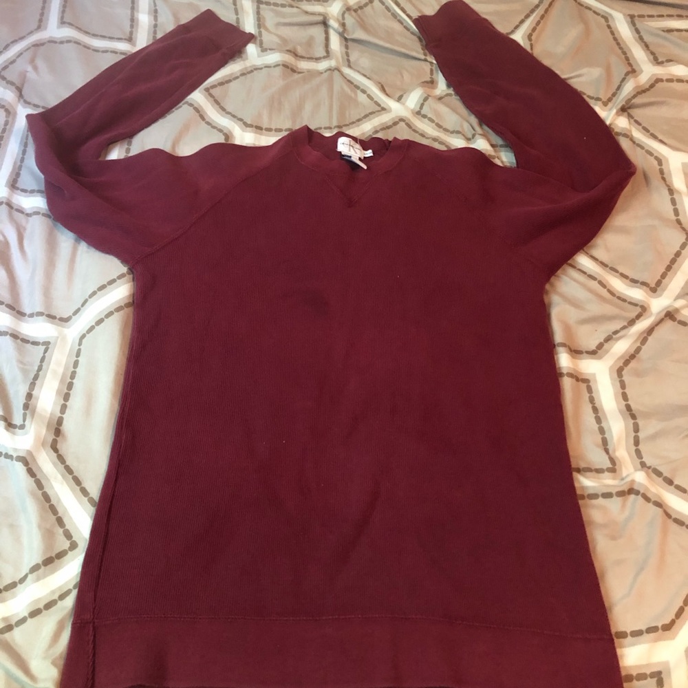 Cotton maroon Calvin Klein long sleeve